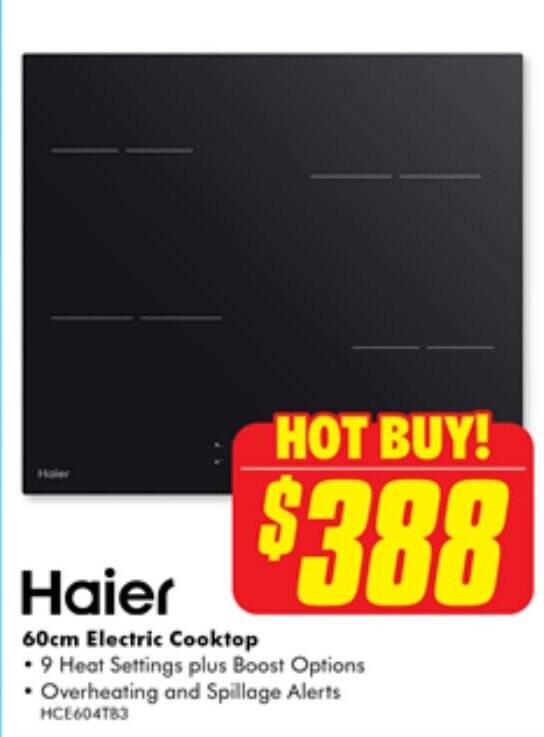 Haier 60cm Electric Cooktop offer at The Good Guys