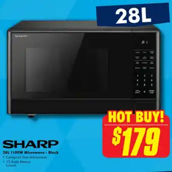 The Good Guys SHARP 28L 1100W Microwave - Black offer