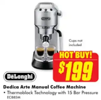 The Good Guys DeLonghi Dedica Arte Manual Coffee Machine offer