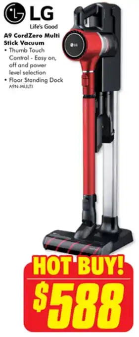 The Good Guys LG A9 CordZero Multi Stick Vacuum offer