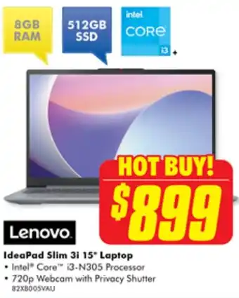The Good Guys Lenovo IdeaPad Slim 3i 15" Laptop offer