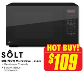The Good Guys SÕLT 20L 700W Microwave - Black offer