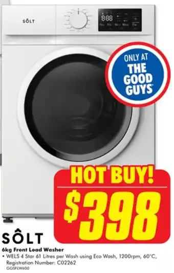 The Good Guys SÕLT 6kg Front Load Washer offer