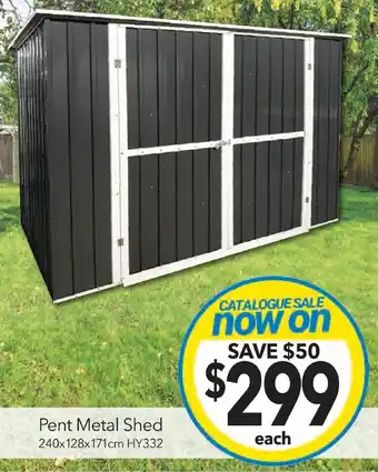 Cheap as Chips Pent Metal Shed 240x128x171cm offer
