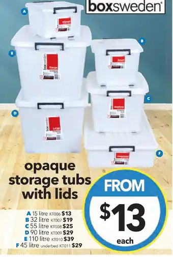 Cheap as Chips opaque storage tubs with lids offer