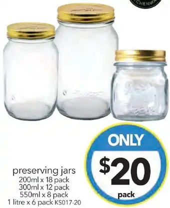 preserving jars 200ml x 18 pack