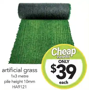 Cheap as Chips artificial grass 1x3 metre offer