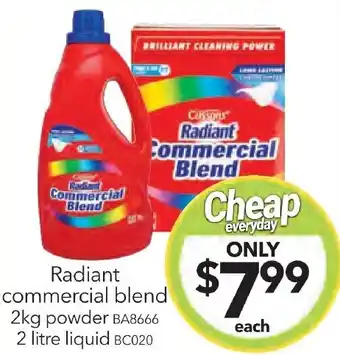 Cheap as Chips Radiant commercial blend offer