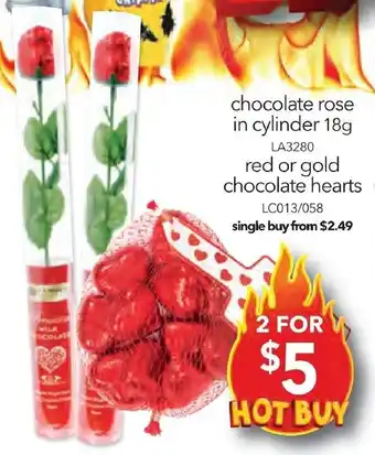 Cheap as Chips chocolate rose in cylinder 18g offer