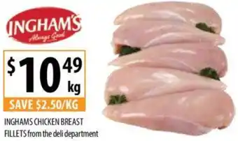 Supabarn INGHAMS CHICKEN BREAST FILLETS per kg offer
