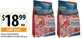 Supabarn GLOBAL SEAFOODS PREMIUM COOKED PRAWN CUTLETS 500g offer
