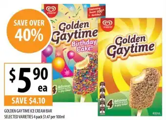 Supabarn GOLDEN GAYTIME ICE CREAM BAR 4 pack offer