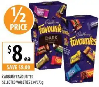 Supabarn CADBURY FAVOURITES 334/373g offer