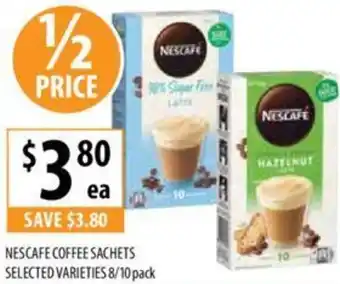 Supabarn NESCAFE COFFEE SACHETS 8/10 pack offer