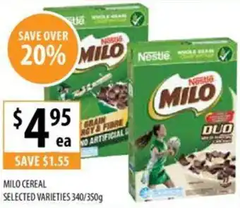 Supabarn MILO CEREAL 340/350g offer