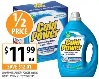 Supabarn COLD POWER LAUNDRY POWDER 2kg AND LIQUID 1.8/2 litre offer