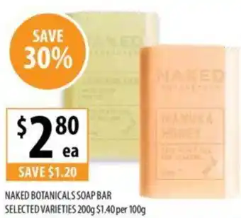 Supabarn NAKED BOTANICALS SOAP BAR 200g offer