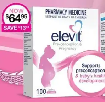 Priceline elevit Pre-conception & Pregnancy 100tablets offer