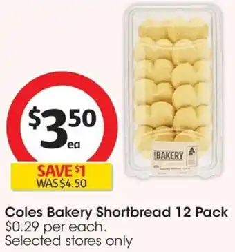 Coles Coles Bakery Shortbread 12 Pack offer