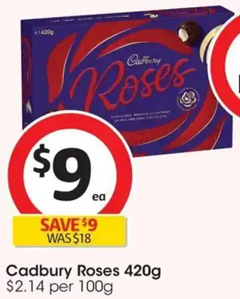 Coles Cadbury Roses 420g offer