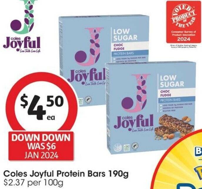 Coles Joyful Protein Bars 190g offer at Coles