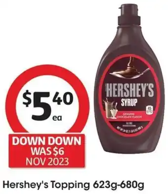 Coles Hershey's Topping 623g-680g offer