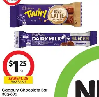 Coles Cadbury Chocolate Bar 30g-60g offer