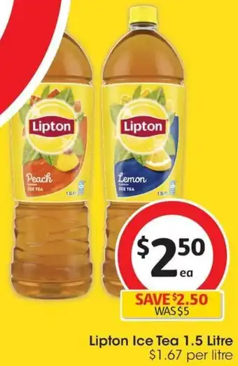 Coles Lipton Ice Tea 1.5 Litre offer
