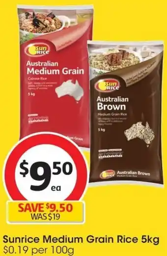 Coles Sunrice Medium Grain Rice 5kg offer