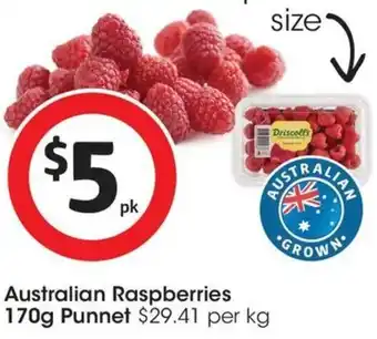 Coles Australian Raspberries 170g Punnet offer
