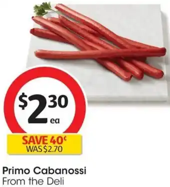 Coles Primo Cabanossi offer