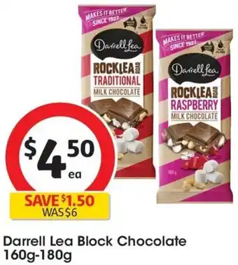 Coles Darrell Lea Block Chocolate 160g-180g offer