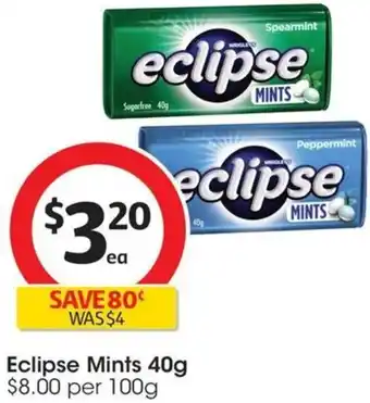 Coles Eclipse Mints 40g offer