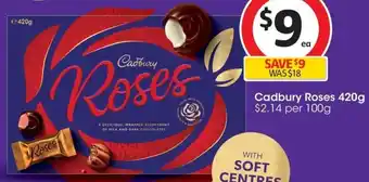 Coles Cadbury Roses 420g offer