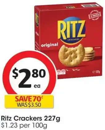 Coles Ritz Crackers 227g offer