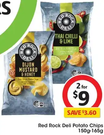 Coles Red Rock Deli Potato Chips 150g-165g offer