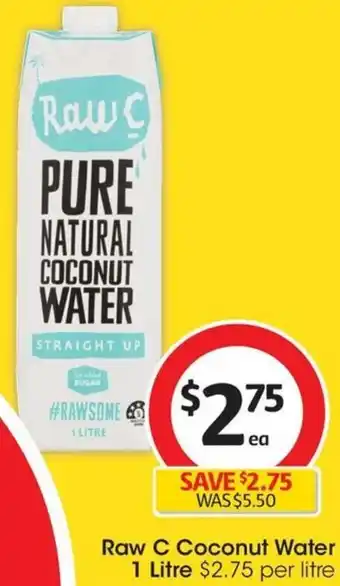Coles Raw C Coconut Water 1 Litre offer