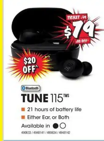 JB Hi-Fi JBL - Tune 115 offer