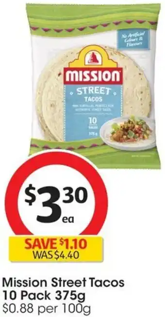Coles Mission Street Tacos 10 Pack 375g offer