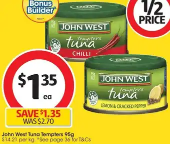 Coles John West Tuna Tempters 95g offer