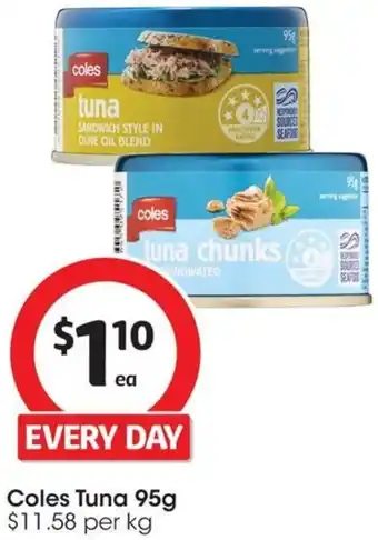 Coles Coles Tuna 95g offer