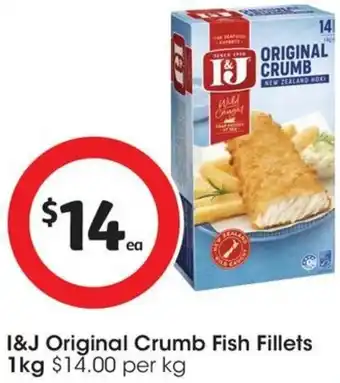 Coles I&J Original Crumb Fish Fillets 1kg offer