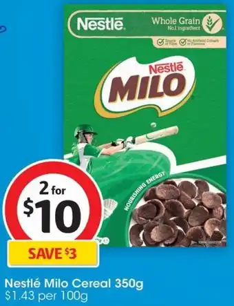 Coles Nestlé Milo Cereal 350g offer