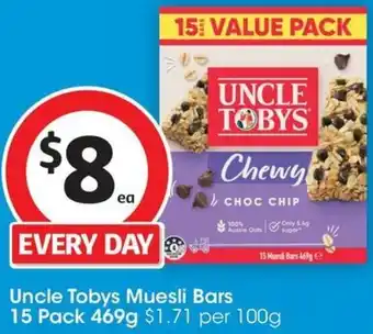 Coles Uncle Tobys Muesli Bars 15 Pack 469g offer