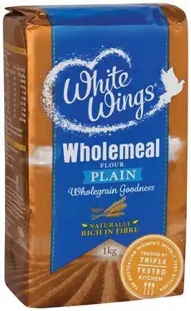 IGA White Wings Wholemeal Plain or Self Raising Flour 1kg offer
