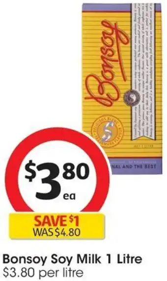 Coles Bonsoy Soy Milk 1 Litre offer