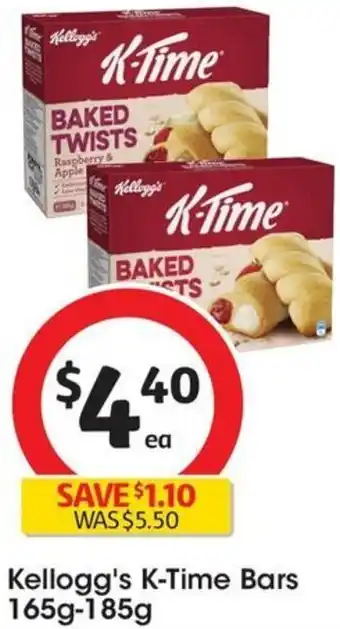 Coles Kellogg's K-Time Bars 165g-185g offer
