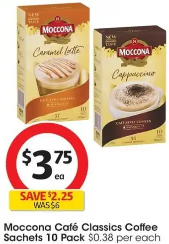 Coles Moccona Café Classics Coffee Sachets 10 Pack offer