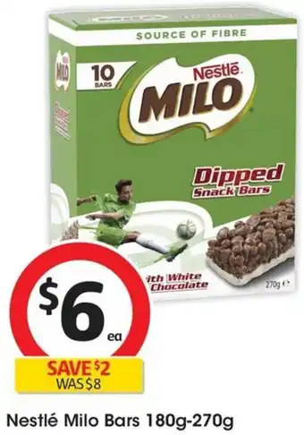 Coles Nestlé Milo Bars 180g-270g offer
