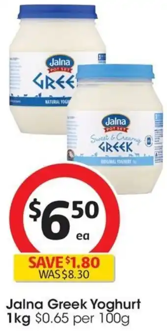 Coles Jalna Greek Yoghurt 1kg offer